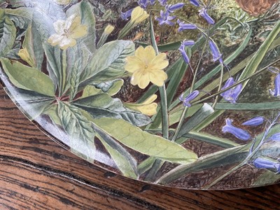 Lot 52 - Victorian painted pottery charger - Puck, signed and dated Edith Rob...