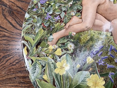 Lot 52 - Victorian painted pottery charger - Puck, signed and dated Edith Rob...