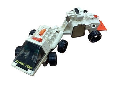 Lot 2035 - Fisher Price (c1979) Alpha Probe Space Shuttle & Alpha Star Space Buggy, plus other space craft (1 box)
