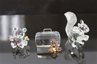 Lot 2189 - Three Swarovski crystal figures - Squirrel,...
