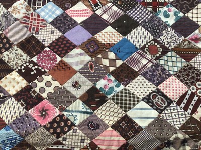 Lot 2126 - Antique Patchwork quilt made up from very small patches mainly printed cotton.