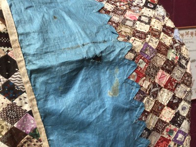 Lot 2126 - Antique Patchwork quilt made up from very small patches mainly printed cotton.