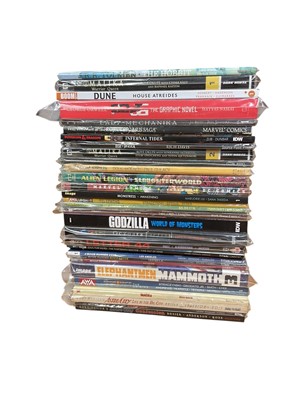 Lot 2864 - Quantity of graphic novels to include Godzilla World of Monsters, J.R.R Tolkien The Hobbit, Kurt Busiek's Astro City and others. Approximately 30