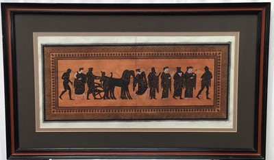 Lot 153 - After William Hamilton (1730-1803) hand coloured engraving - Etruscan Frieze, in glazed frame