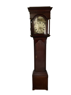Lot 601 - George III oak longcase clock