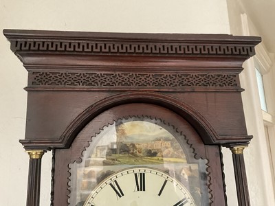 Lot 601 - George III oak longcase clock