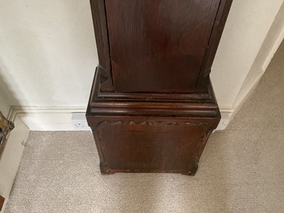 Lot 601 - George III oak longcase clock