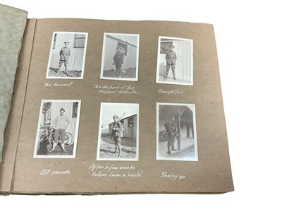 Lot 796 - Interesting First World War photograph album relating to the Army Cyclist Corps, the album comprising of nearly 40 pages of photographs