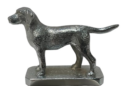 Lot 925 - Vintage chromium plated car mascot in the form of a Labrador, 7.5cm high