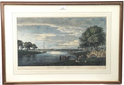 Lot 223 - T. Sandby, pair of 18th century hand coloured engravings - The Lodge & Stables Windsor Great Park and The Great Lake near the Lodge, in glazed frames, 33.5cm x 56cm Provenance: The Parker Ga...