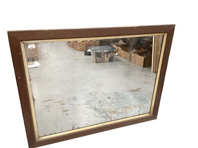 Lot 1449 - Victorian oak framed wall mirror with gilt slip, 88cm x 114cm