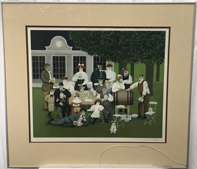 Lot 227 - Jan Balet (1913-2009) signed lithograph - Garden Party, in glazed frame