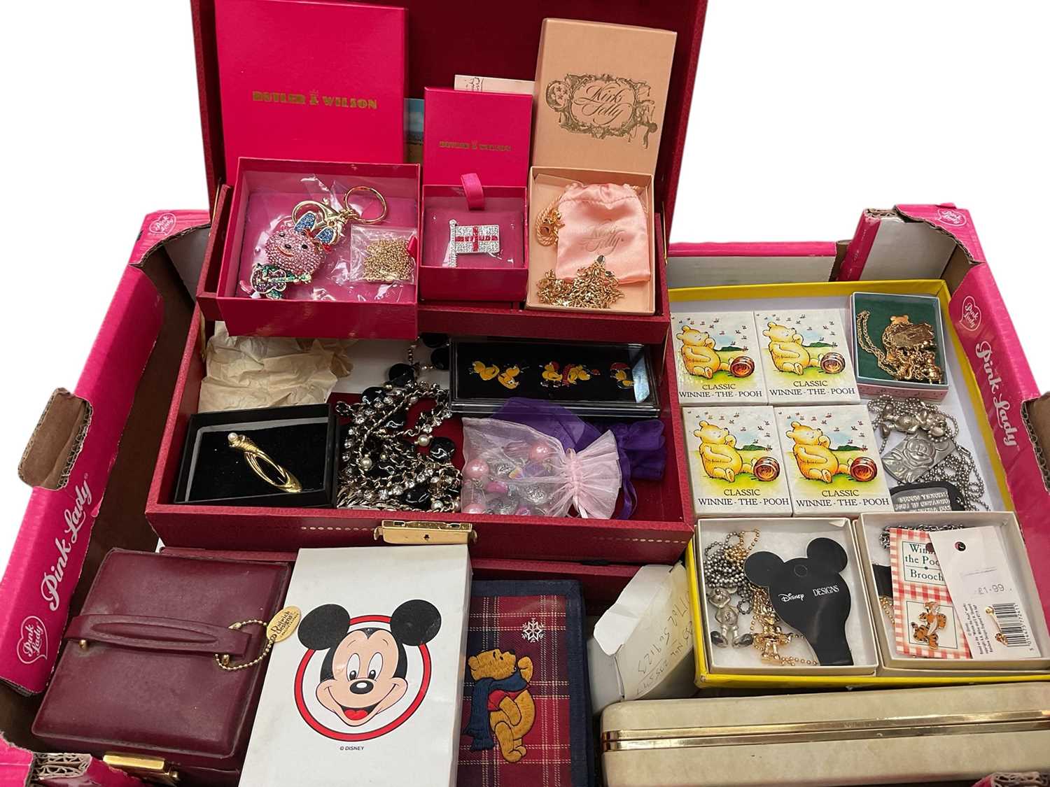 Lot 101 - Quanity of costume jewellery including a Butler & Wilson, Kirks Folly, Disney etc