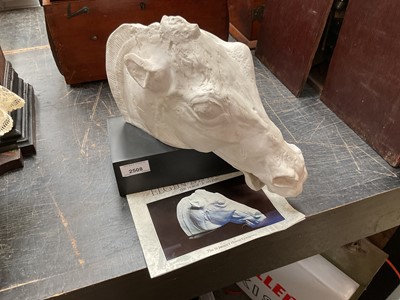 Lot 2508 - The Horse of Selene - limited edition sculpture in white bisque, on a black slate plinth