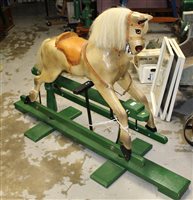 Lot 2851 - Victorian-style child's rocking horse, signed -...