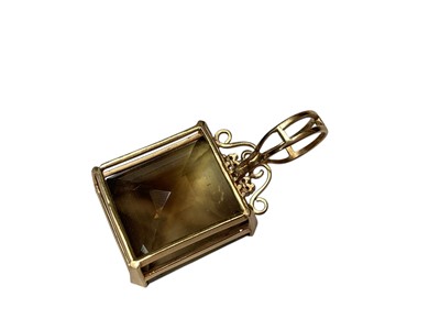 Lot 114 - Large smoky quartz and diamond pendant