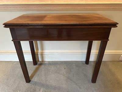 Lot 1229 - George III mahogany tea table with rectangular top, on square legs