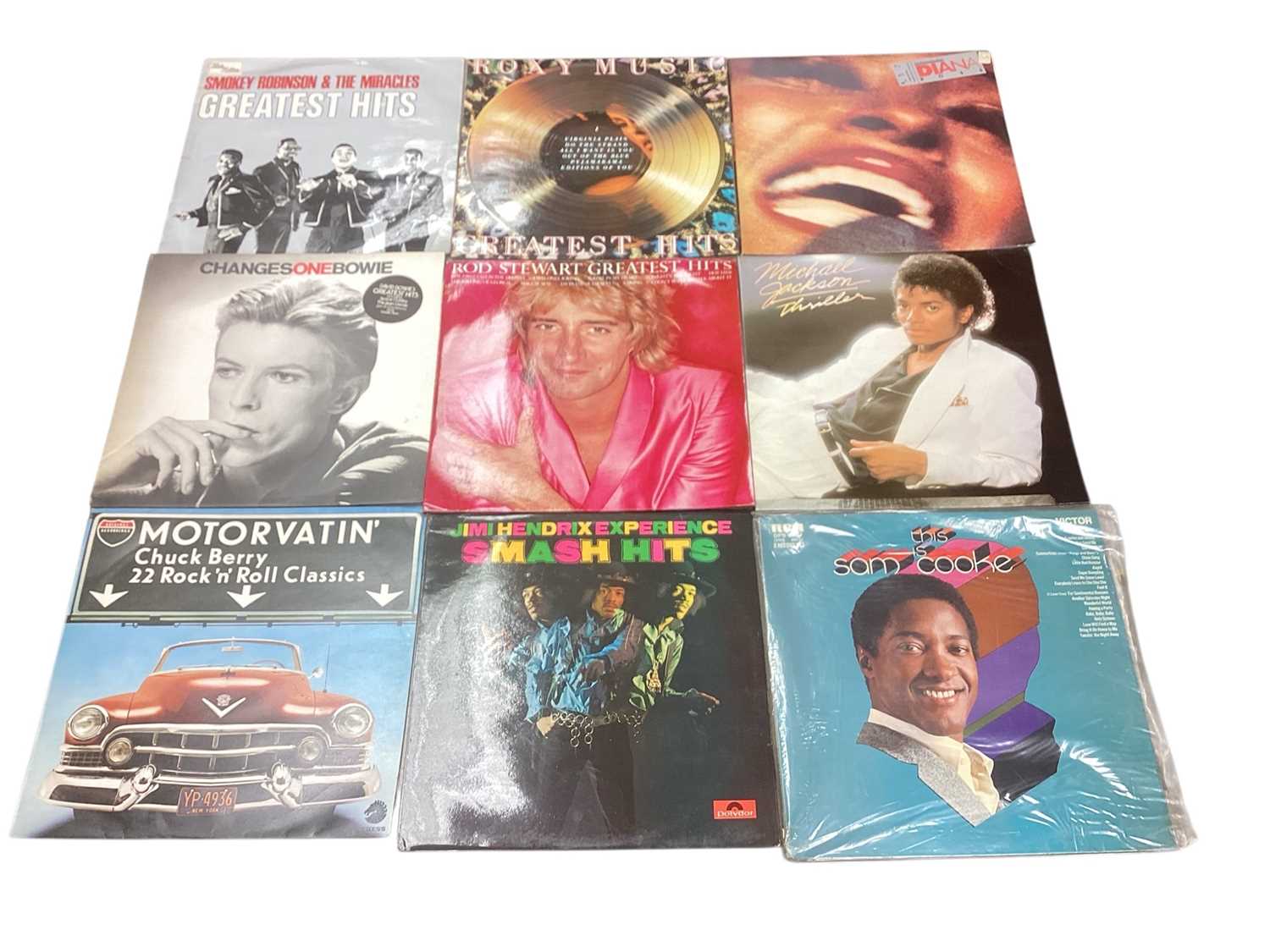 Lot 2297 - Two boxes of LP records and 78's, including The Drifters, Michael Jackson, Robert Knight, David Ruffin, Smokey Robinson, Sam and Dave, Stevie Wonder and Jimi Hendrix