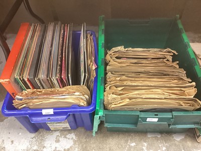 Lot 2297 - Two boxes of LP records and 78's, including The Drifters, Michael Jackson, Robert Knight, David Ruffin, Smokey Robinson, Sam and Dave, Stevie Wonder and Jimi Hendrix