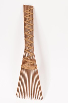 Lot 1084 - Wooden and woven tribal comb, possibly Solomon Islands