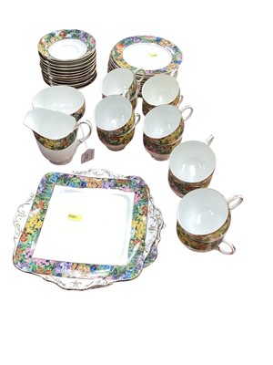 Lot 1025 - Paragon teaset with floral decoration - 40 pieces
