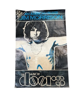 Lot 2304 - An American Prayer - promotional poster for Jim Morrison and The Doors 1978 album release, 30" x 20", together with Ramones In Concert - 1977 Rainbow Theatre - 33" x 23" - re-issue copy from a l...