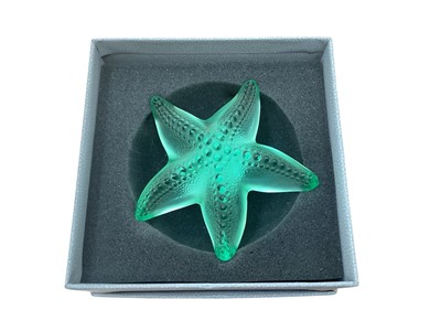 Lot 1029 - Lalique green glass starfish, boxed