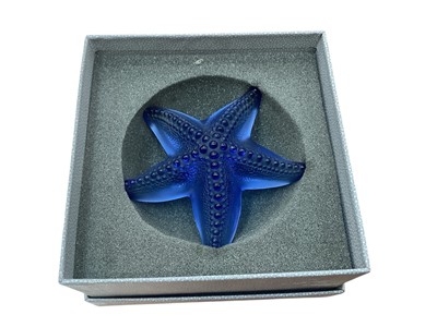Lot 1030 - Lalique blue glass starfish, boxed