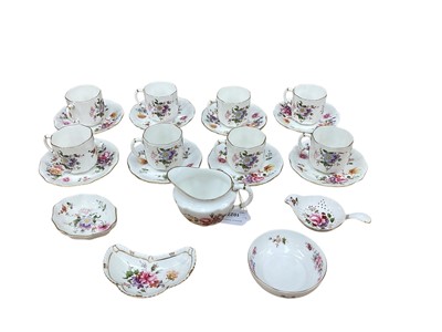 Lot 1027 - Royal Crown Derby coffee set in the Derby Posies pattern - 21 pieces
