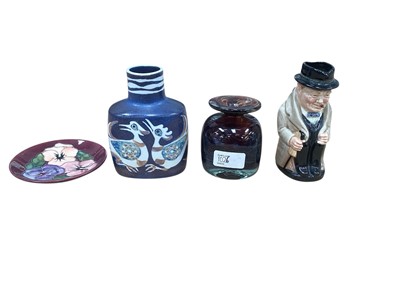 Lot 1026 - Royal Copenhagen vase, Mdina glass vase, Moorcroft pottery pin dish and other collectable china (10)