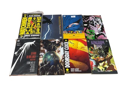 Lot 2859 - Eight DC Comics graphic novels - Batman The Killing Joke (first print), Kingdom Come, Batman The Dark Knight Strikes Again, Batman The Dark Knight Returns, Watchmen, Doomsday Clock, Batman The W...