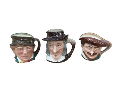 Lot 1043 - Six Royal Doulton character jugs - Macbeth D6667, Simon Cellarer, Dick Turpin, Drake, Izaak Walton D6404 and Paddy