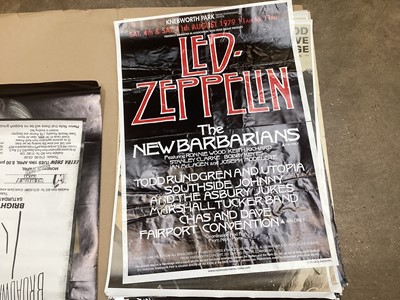 Lot 2315 - Selection of music posters, including Clash (framed), Pink Floyd, Julian Cope, Rita Ora, Sex Pistols, Led Zeppelin, Kate Bush, Ray Davies, Beastie Boys, Pixies, Manic Street Preachers (approx 30...