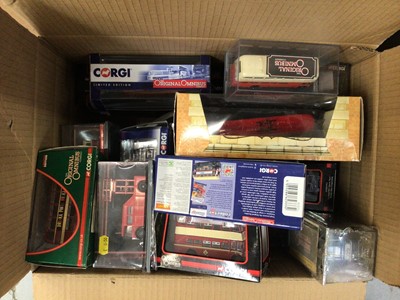 Lot 2014 - Original Omnibus Company die-cast buses, in Perspex & boxes, approx. 87 (3 boxes)