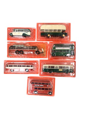 Lot 2015 - Routemaster Buses (x18) & Bedford OB coaches (x8) etc, in blister packs on card, approx. 26 total (1 box)