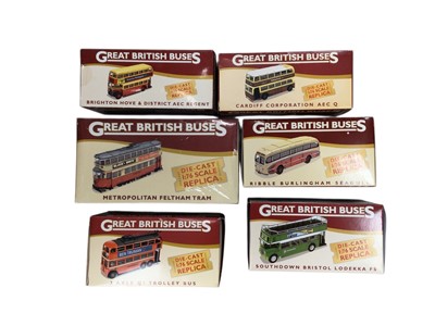 Lot 2016 - Atlas Edition diecast Great British Buses, boxed (x20), Classic Coaches (x8), Britbus & B-T Models (x16), all boxed approx. 50 total (2 boxes)