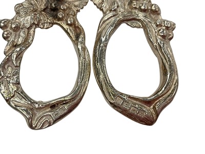 Lot 138 - Contemporary silver grape scissors with handles modelled as fruiting vines, (Birmingham 1972), maker P H Vogel & Co, 16.2cm in overall length.