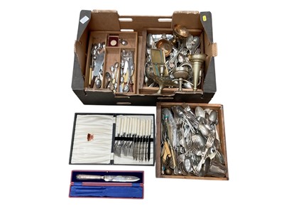 Lot 2511 - Large collection of Victorian and later silver plated cutlery and other items including cased examples.