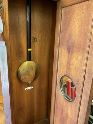Lot 605 - Interesting late 19th century Vienna longcase regulator clock with single weight and pendulum, month movement
