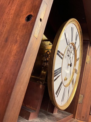 Lot 605 - Interesting late 19th century Vienna longcase regulator clock with single weight and pendulum, month movement