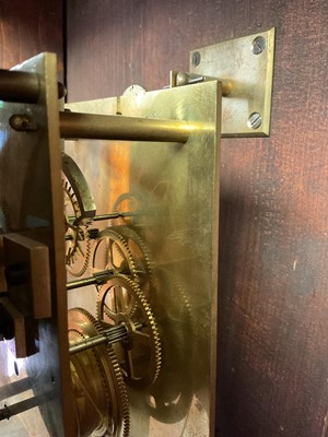 Lot 605 - Interesting late 19th century Vienna longcase regulator clock with single weight and pendulum, month movement