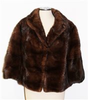 Lot 3095 - Ladies' vintage brown mink fur evening bolero...