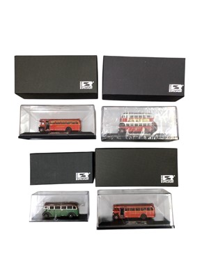 Lot 2021 - Resin Specialist OO Gauge London Transport buses & coaches Leyland PS1/Weymann TD Class RS-76645, AEC Regal/Weymann T Class RS-76644, 1939 Leyland Cub Rec R/S-76641 & AEC Regent /Dodson-...