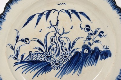 Lot 75 - Pair of antique blue and white pearlware plates