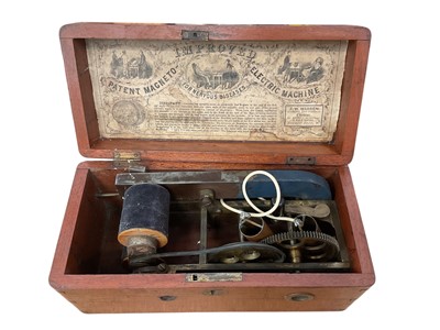 Lot 2516 - Victorian mahogany cased electro-shock machine - ‘Magneto Electric Machine for nervous diseases’
