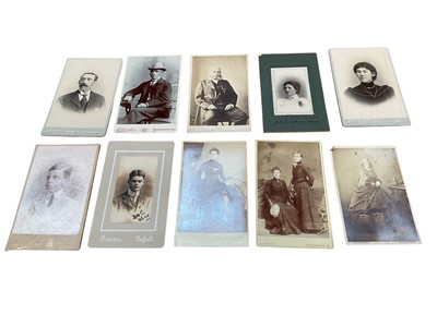 Lot 1243 - Collection of Victorian cartes de visite, photographs, cabinet cards and stereoviews etc, (1 box).
