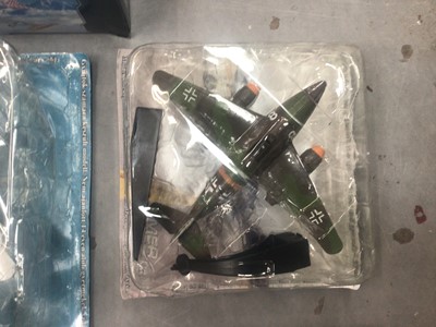 Lot 2025 - Easy Models 1:48 scale Mustang P-51D, boxed 39303 & 1:72 scale F-84E Thunderjet, boxed 37109 & MiG 15 UTI, boxed 37135, plus other model aircraft (1 box)