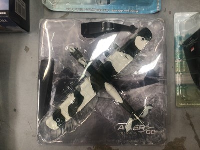 Lot 2025 - Easy Models 1:48 scale Mustang P-51D, boxed 39303 & 1:72 scale F-84E Thunderjet, boxed 37109 & MiG 15 UTI, boxed 37135, plus other model aircraft (1 box)