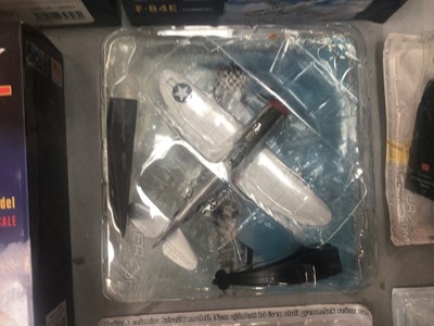 Lot 2025 - Easy Models 1:48 scale Mustang P-51D, boxed 39303 & 1:72 scale F-84E Thunderjet, boxed 37109 & MiG 15 UTI, boxed 37135, plus other model aircraft (1 box)