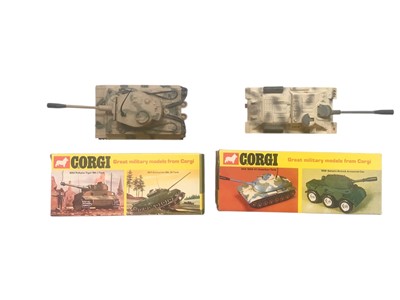 Lot 2027 - Corgi Military diecast PzKpfw Tiger MkI Tank, boxed No.900 & SU100 Russian Tank Destroyer, boxed No.905 (2)